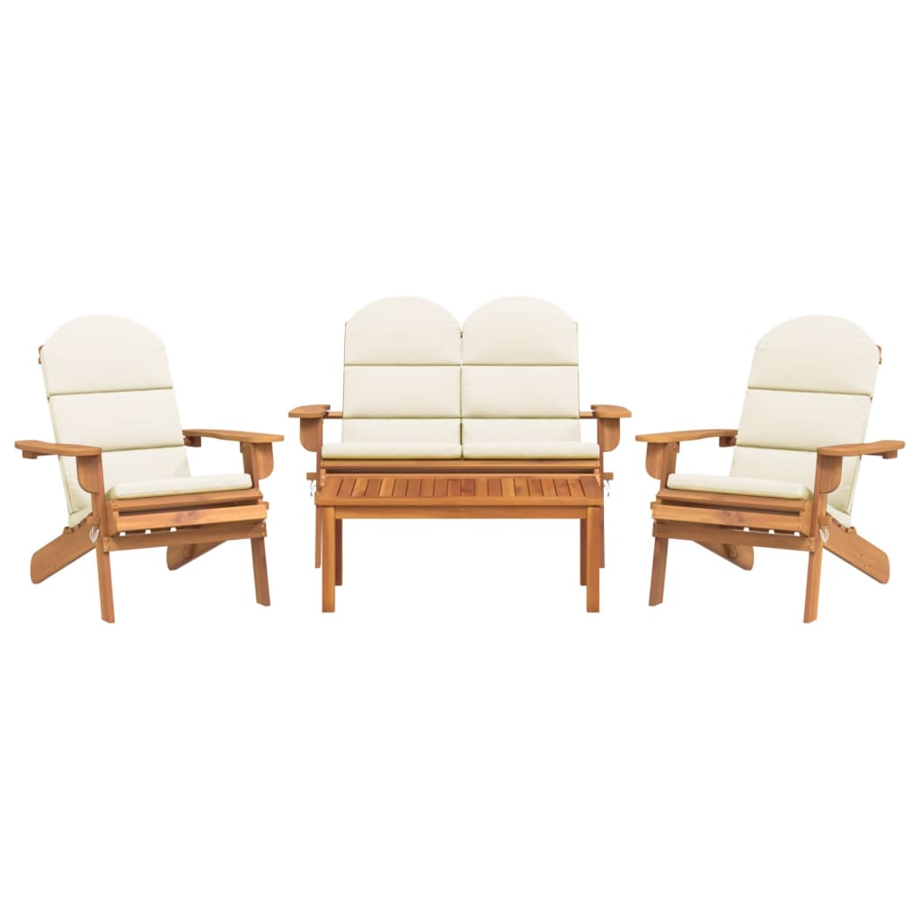 4Dílná Sada Zahradního Nábytku Adirondack Masivní Akácie