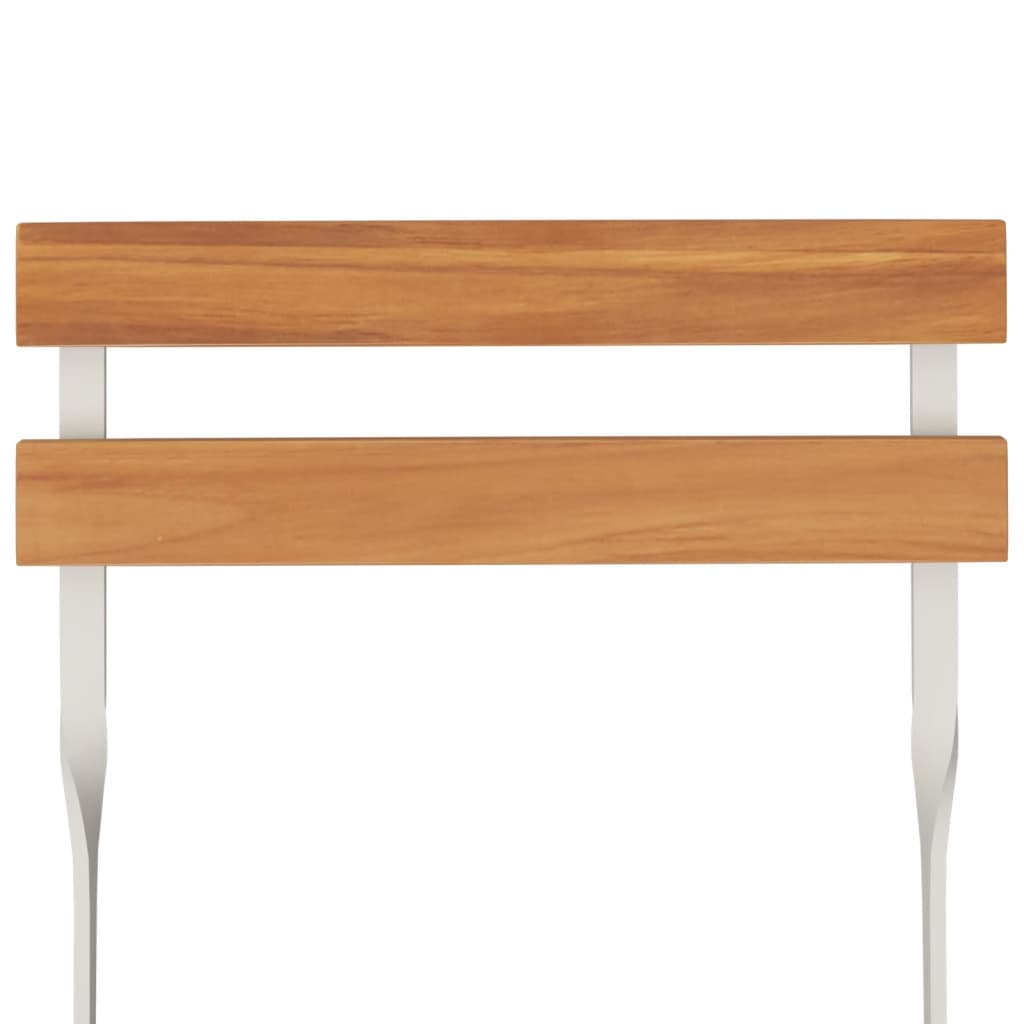 5Dílný Skládací Bistro Set Masivní Akáciové Dřevo A Ocel