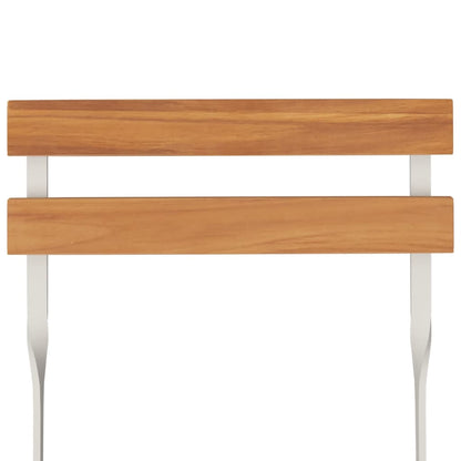 5Dílný Skládací Bistro Set Masivní Akáciové Dřevo A Ocel