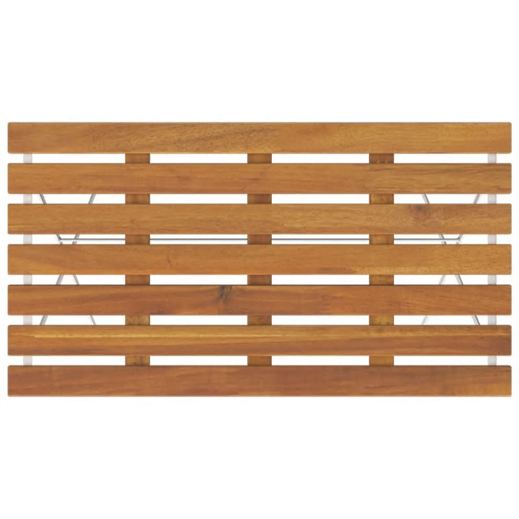 5Dílný Skládací Bistro Set Masivní Akáciové Dřevo A Ocel