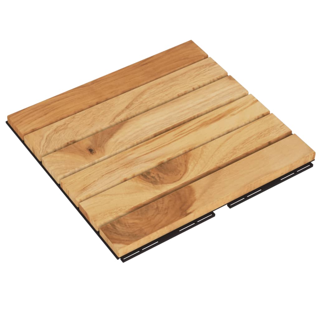 Terasové Dlaždice 20 Ks 30 X 30 Cm Masivní Teak Vertikální Vzor
