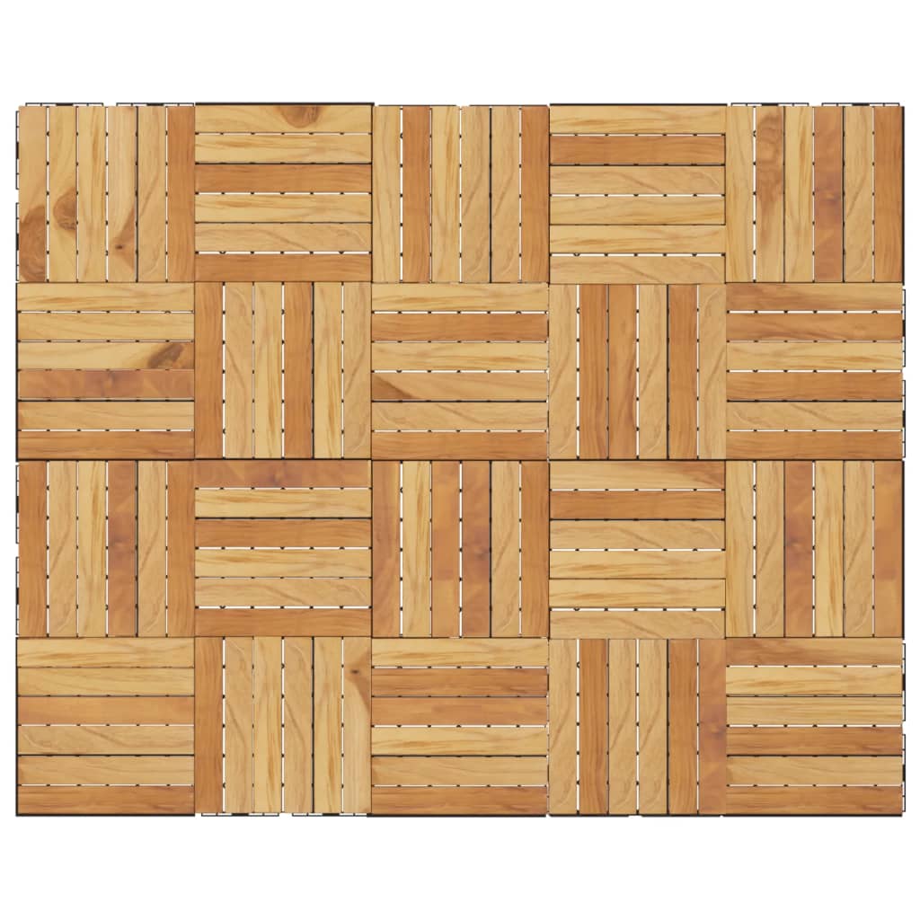 Terasové Dlaždice 20 Ks 30 X 30 Cm Masivní Teak Vertikální Vzor