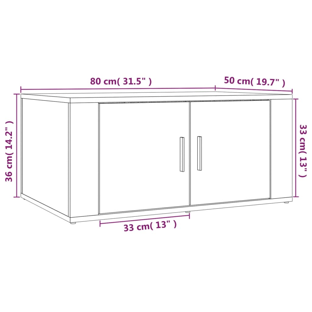 Konferenční Stolek 80 X 50 X 36 Cm Kompozitní Dřevo