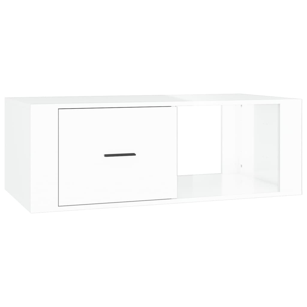 Konferenční Stolek Lesklý Bílý 100X50,5X35 Cm Kompozitní Dřevo