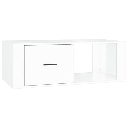 Konferenční Stolek Lesklý Bílý 100X50,5X35 Cm Kompozitní Dřevo