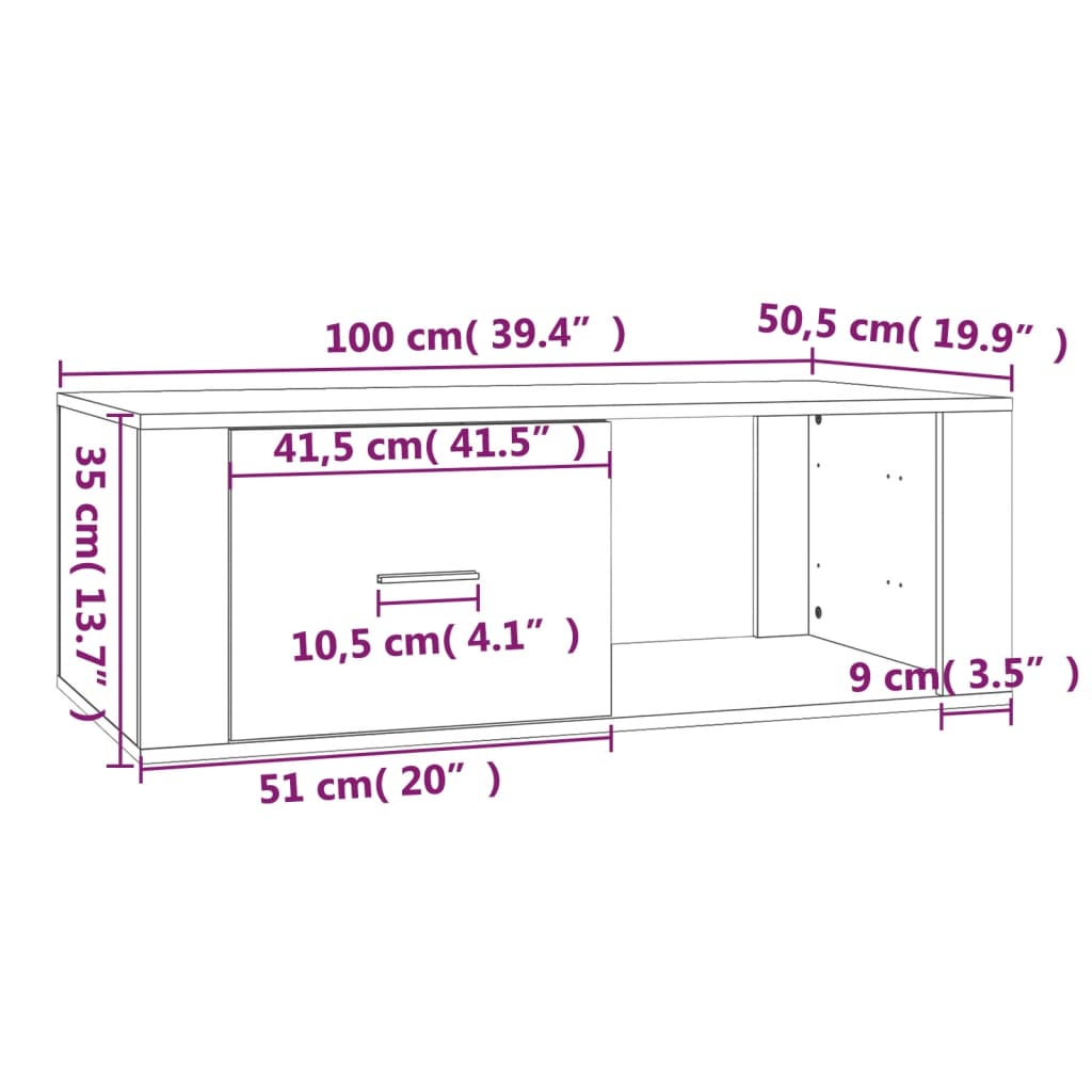 Konferenční Stolek Lesklý Bílý 100X50,5X35 Cm Kompozitní Dřevo