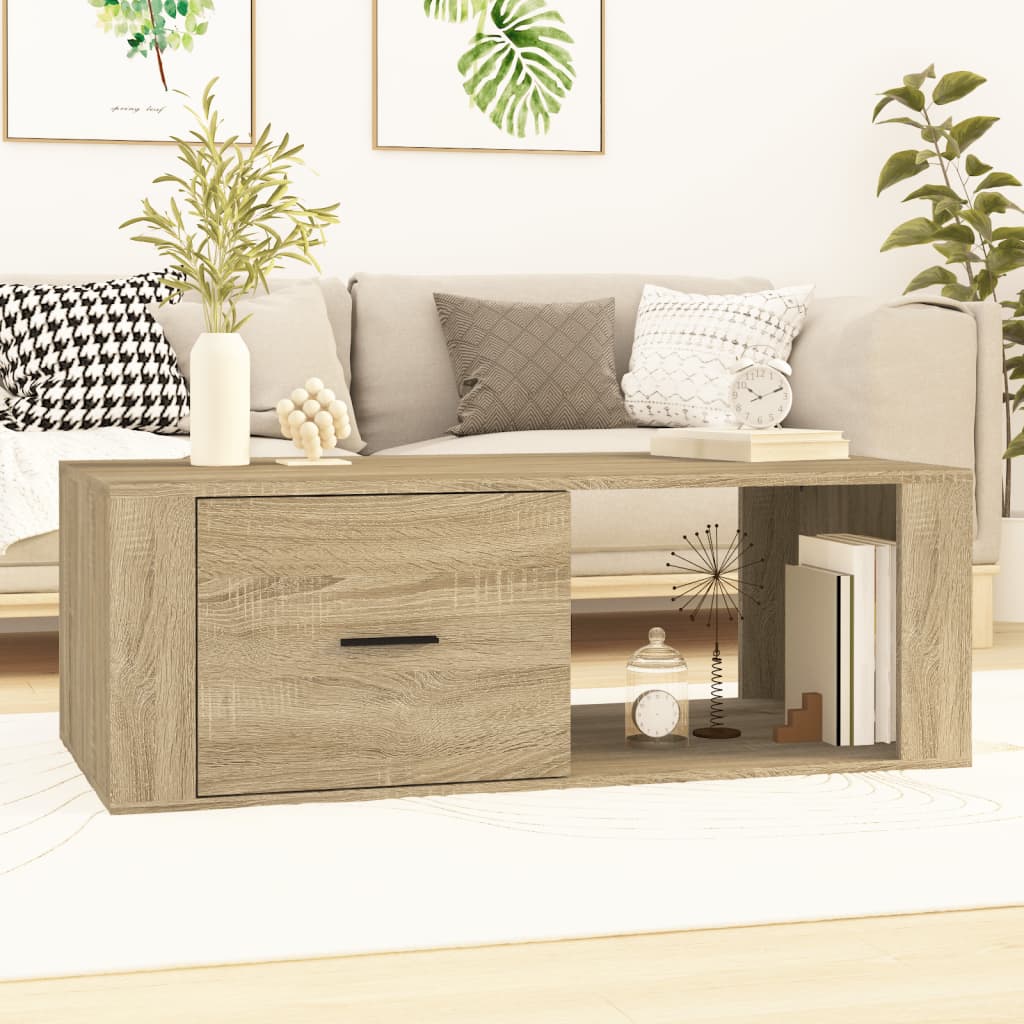 Konferenční Stolek Lesklý Bílý 100X50,5X35 Cm Kompozitní Dřevo