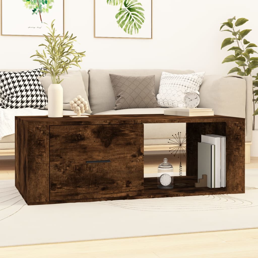 Konferenční Stolek Lesklý Bílý 100X50,5X35 Cm Kompozitní Dřevo