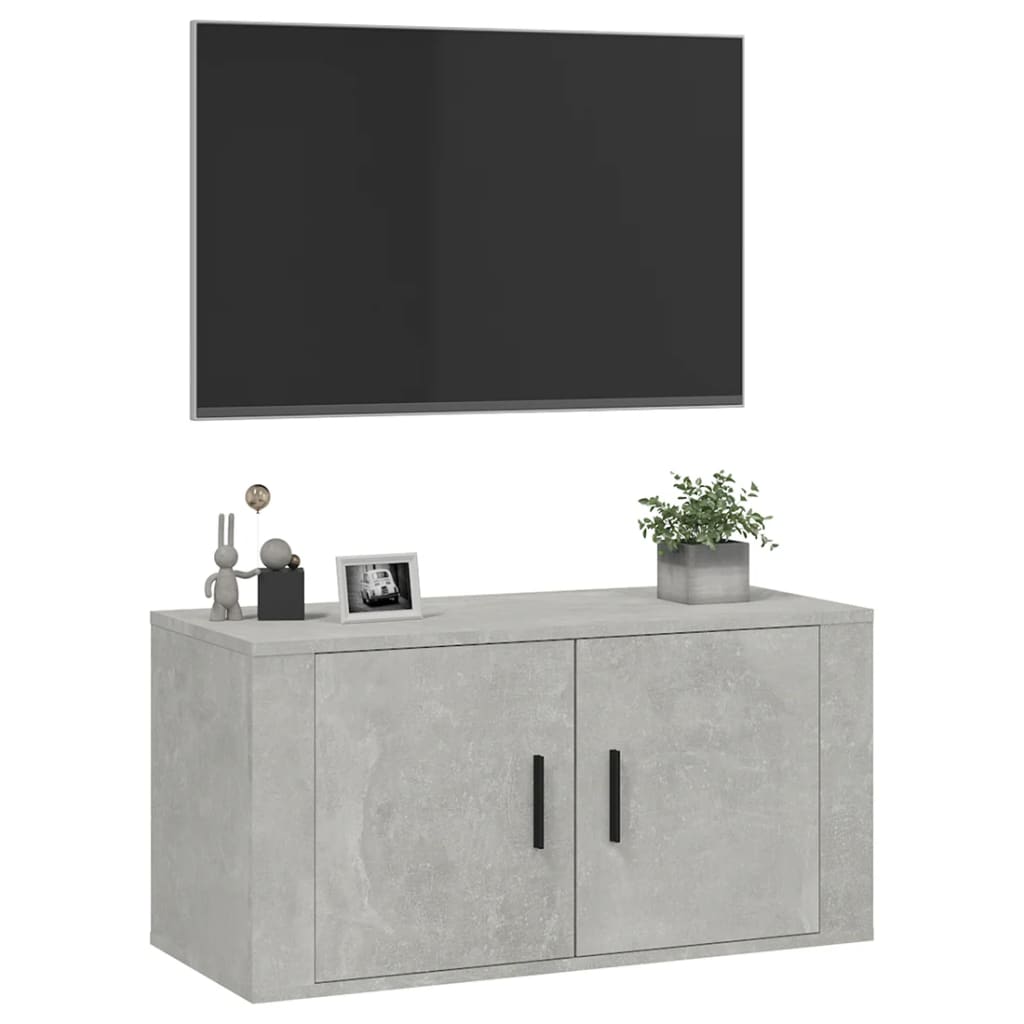 Nástěnná Tv Skříňka Betonově Šedá 80 X 34,5 X Betonová Šedá