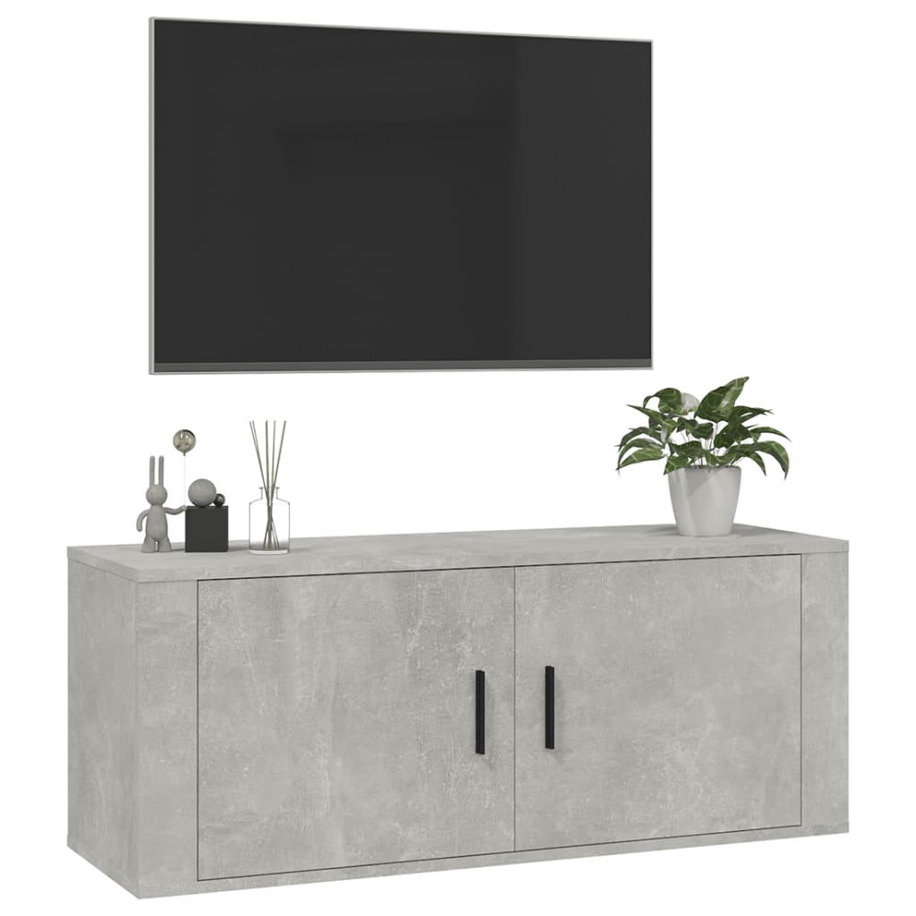 Nástěnná Tv Skříňka Betonově Šedá 100 X 34,5 X 40 Cm