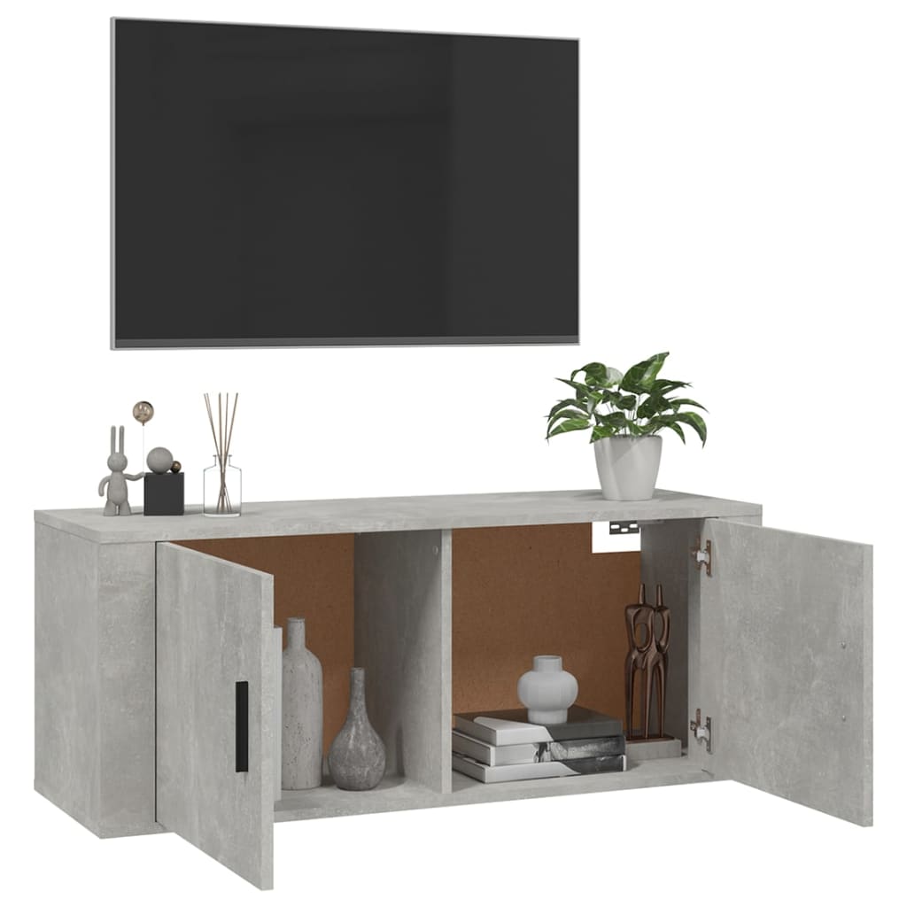 Nástěnná Tv Skříňka Betonově Šedá 100 X 34,5 X 40 Cm