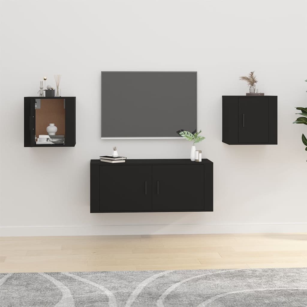 Nástěnná Tv Skříňka Černá 40 X 34,5 X Černá