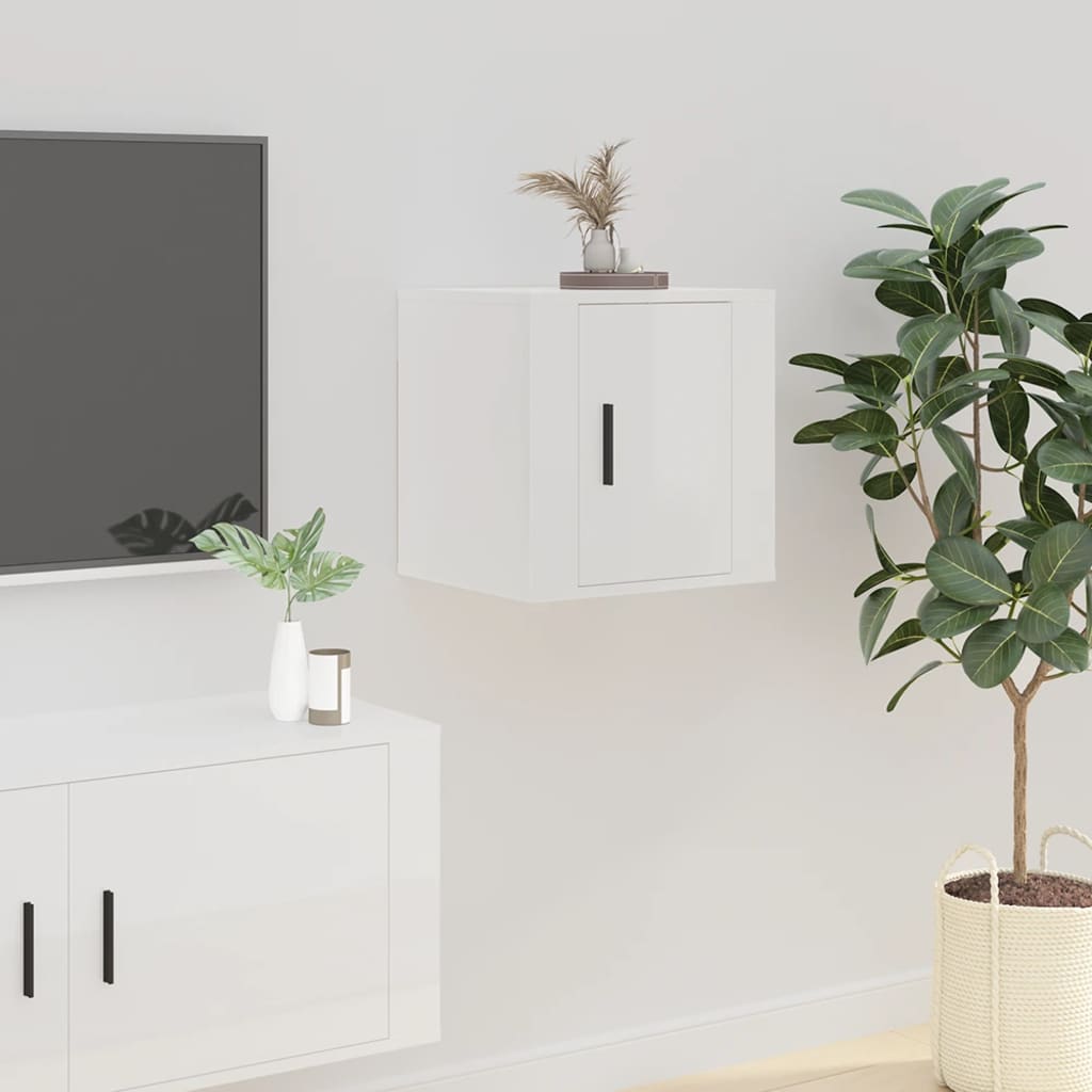 Nástěnné Tv Skříňky 2 Ks Bílé S Vysokým Leskem 40X34,5X Bílá S Vysokým Leskem