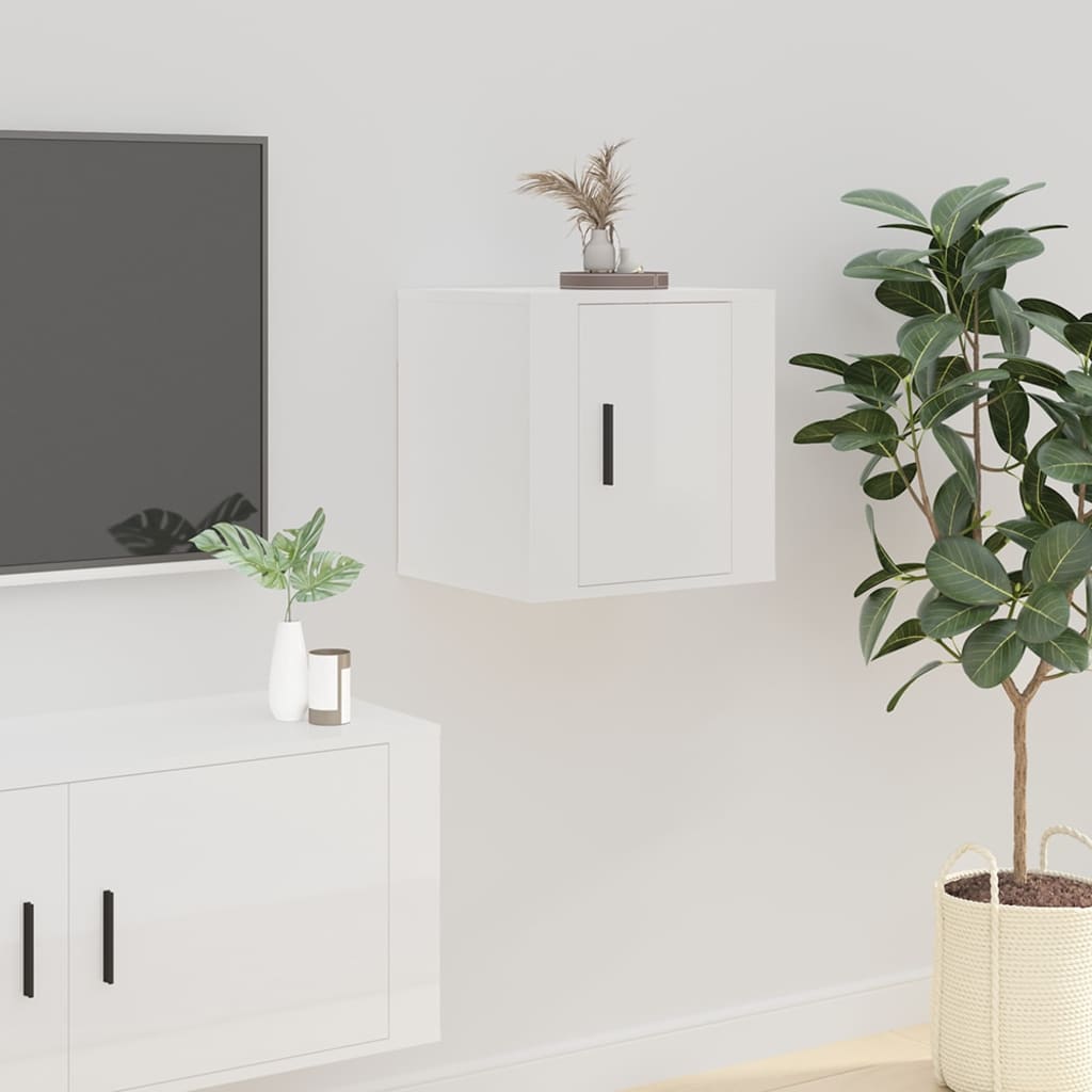 Nástěnné Tv Skříňky 2 Ks Bílé S Vysokým Leskem 40X34,5X Bílá S Vysokým Leskem