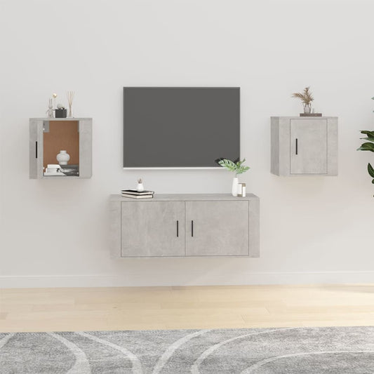 Nástěnné Tv Skříňky 2 Ks Betonově Šedé 40 X 34,5 X Betonová Šedá