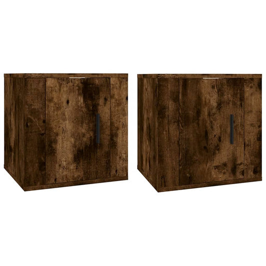 Nástěnné Tv Skříňky 2 Ks 40 X 34,5 X Kouřový Dub