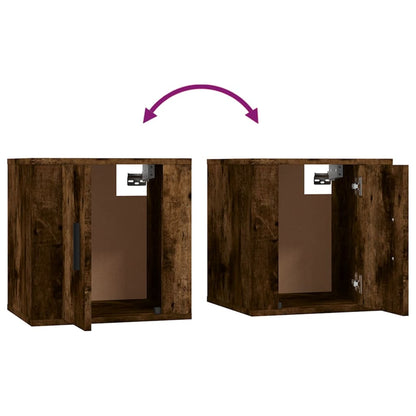 Nástěnné Tv Skříňky 2 Ks 40 X 34,5 X Kouřový Dub