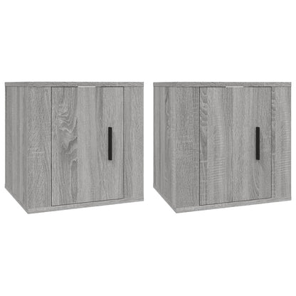 Nástěnné Tv Skříňky 2 Ks Šedé Sonoma 40 X 34,5 X Šedá Sonoma