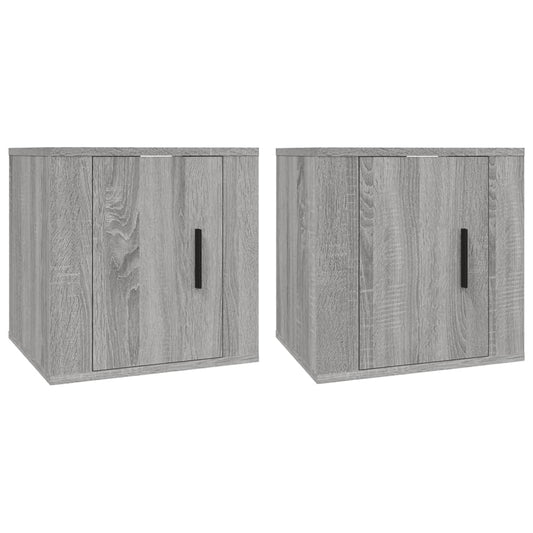 Nástěnné Tv Skříňky 2 Ks Šedé Sonoma 40 X 34,5 X Šedá Sonoma