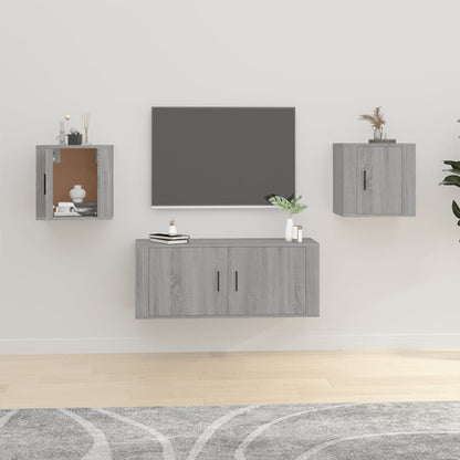 Nástěnné Tv Skříňky 2 Ks Šedé Sonoma 40 X 34,5 X Šedá Sonoma