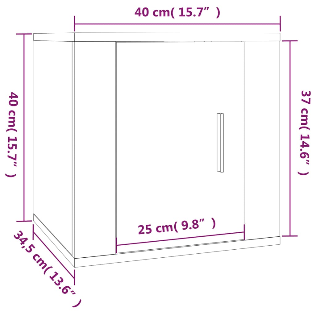 Nástěnná Tv Skříňka 40 X 34,5 X Hnědý Dub
