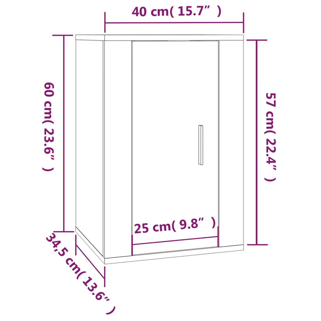 Nástěnná Tv Skříňka 40 X 34,5 X Bílá