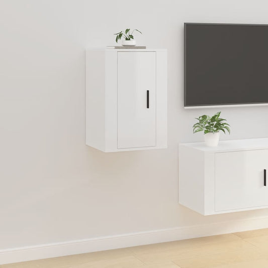 Nástěnná Tv Skříňka Bílá S Vysokým Leskem 40 X 34,5 X 60 Cm