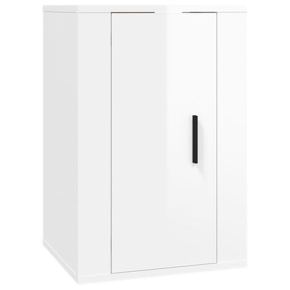 Nástěnné Tv Skříňky 2 Ks Bílé S Vysokým Leskem 40X34,5X60 Cm