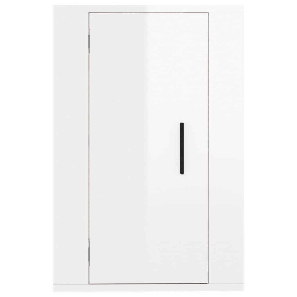Nástěnné Tv Skříňky 2 Ks Bílé S Vysokým Leskem 40X34,5X60 Cm