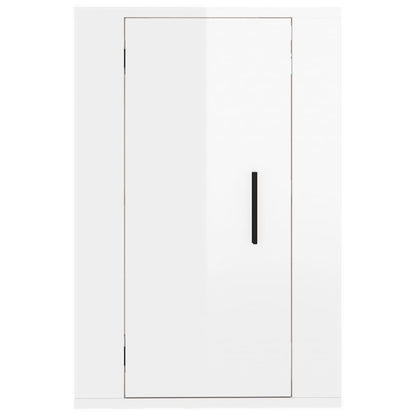 Nástěnné Tv Skříňky 2 Ks Bílé S Vysokým Leskem 40X34,5X60 Cm