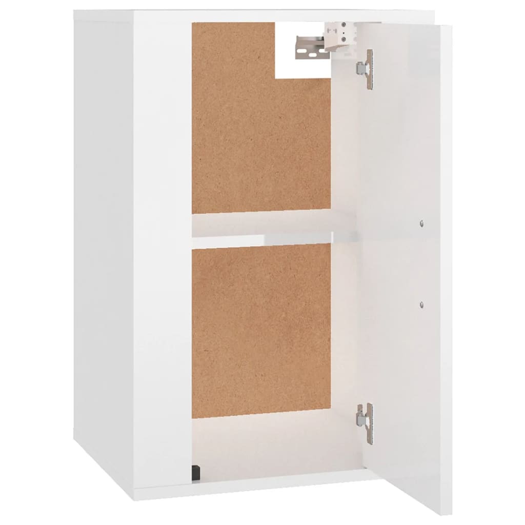 Nástěnné Tv Skříňky 2 Ks Bílé S Vysokým Leskem 40X34,5X60 Cm