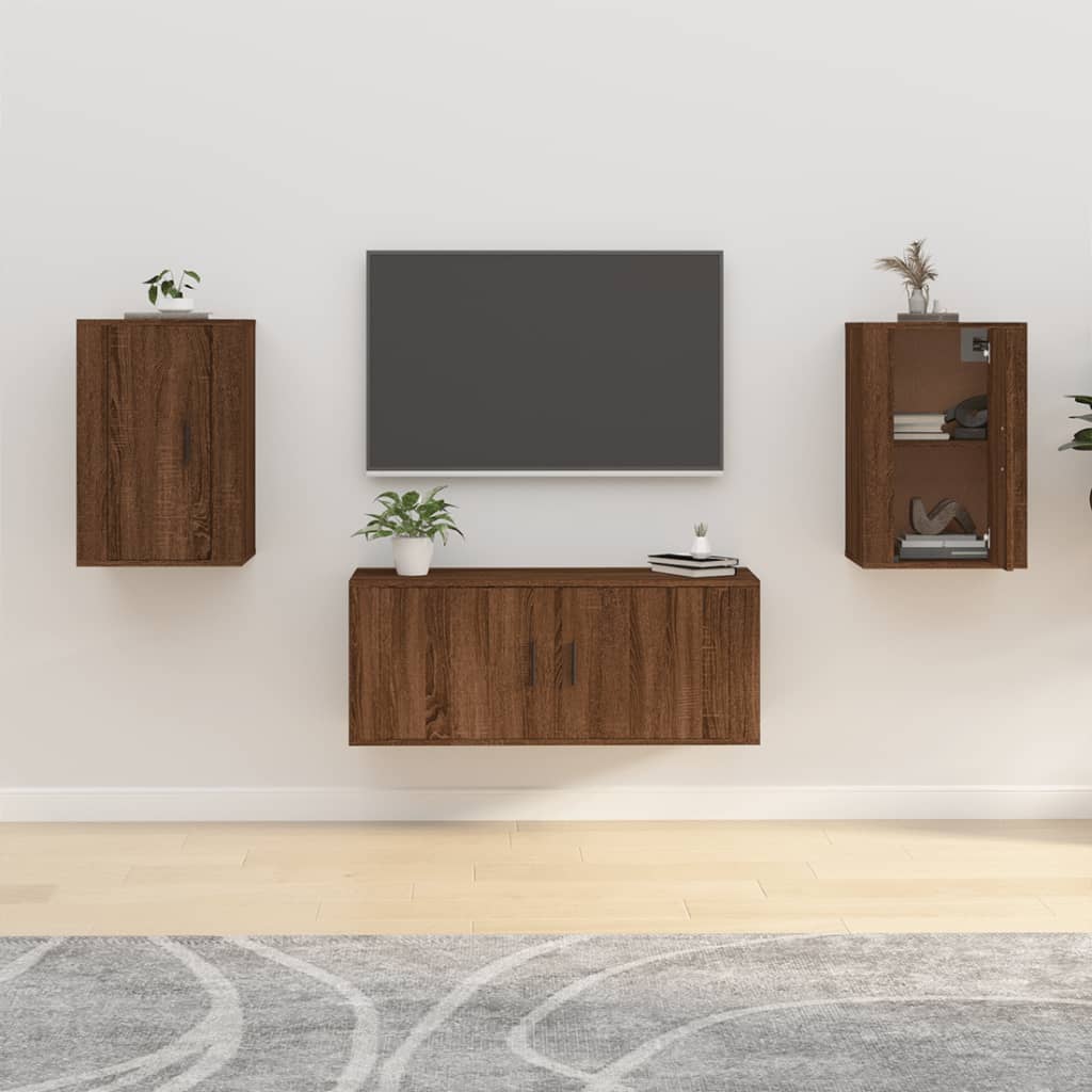 Nástěnná Tv Skříňka 57 X 34,5 X Hnědý Dub