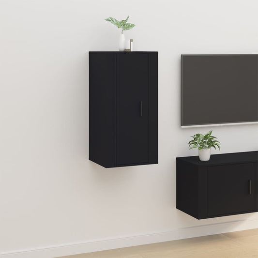 Nástěnná Tv Skříňka Černá 40 X 34,5 X 80 Cm
