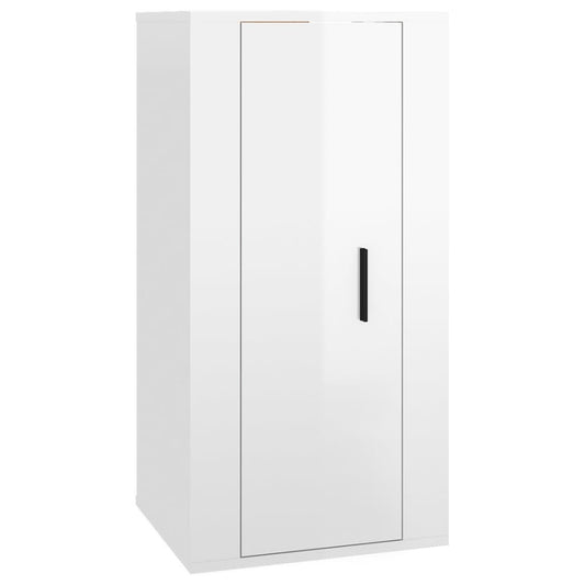 Nástěnná Tv Skříňka Bílá S Vysokým Leskem 40X34,5X80 Cm