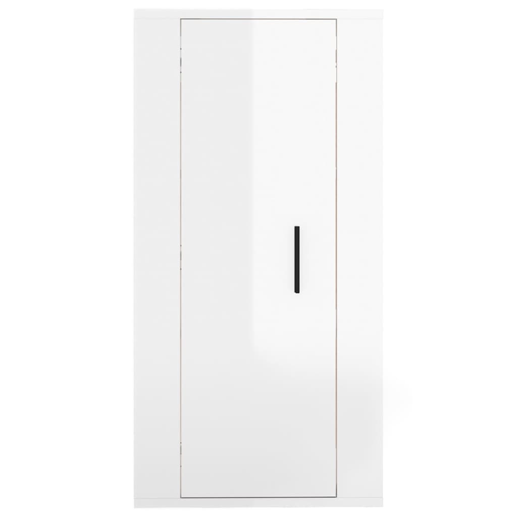 Nástěnná Tv Skříňka Bílá S Vysokým Leskem 40X34,5X80 Cm