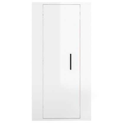 Nástěnná Tv Skříňka Bílá S Vysokým Leskem 40X34,5X80 Cm