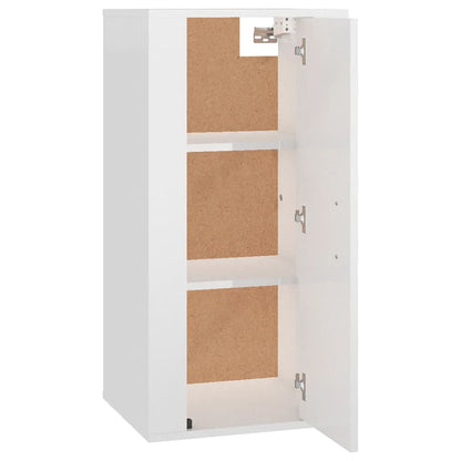 Nástěnná Tv Skříňka Bílá S Vysokým Leskem 40X34,5X80 Cm