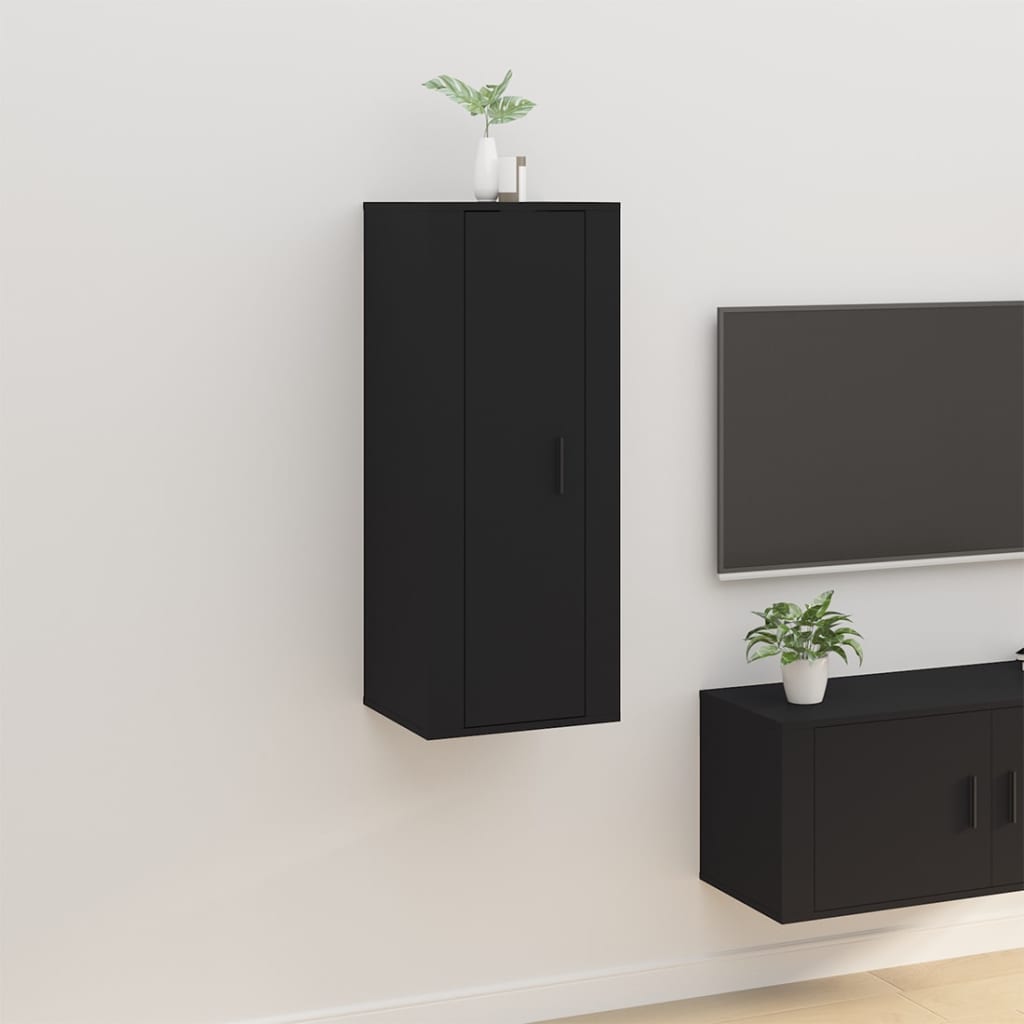 Nástěnná Tv Skříňka Černá 40X34,5X100 Cm