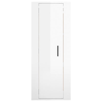 Nástěnná Tv Skříňka Bílá S Vysokým Leskem 40X34,5X100 Cm