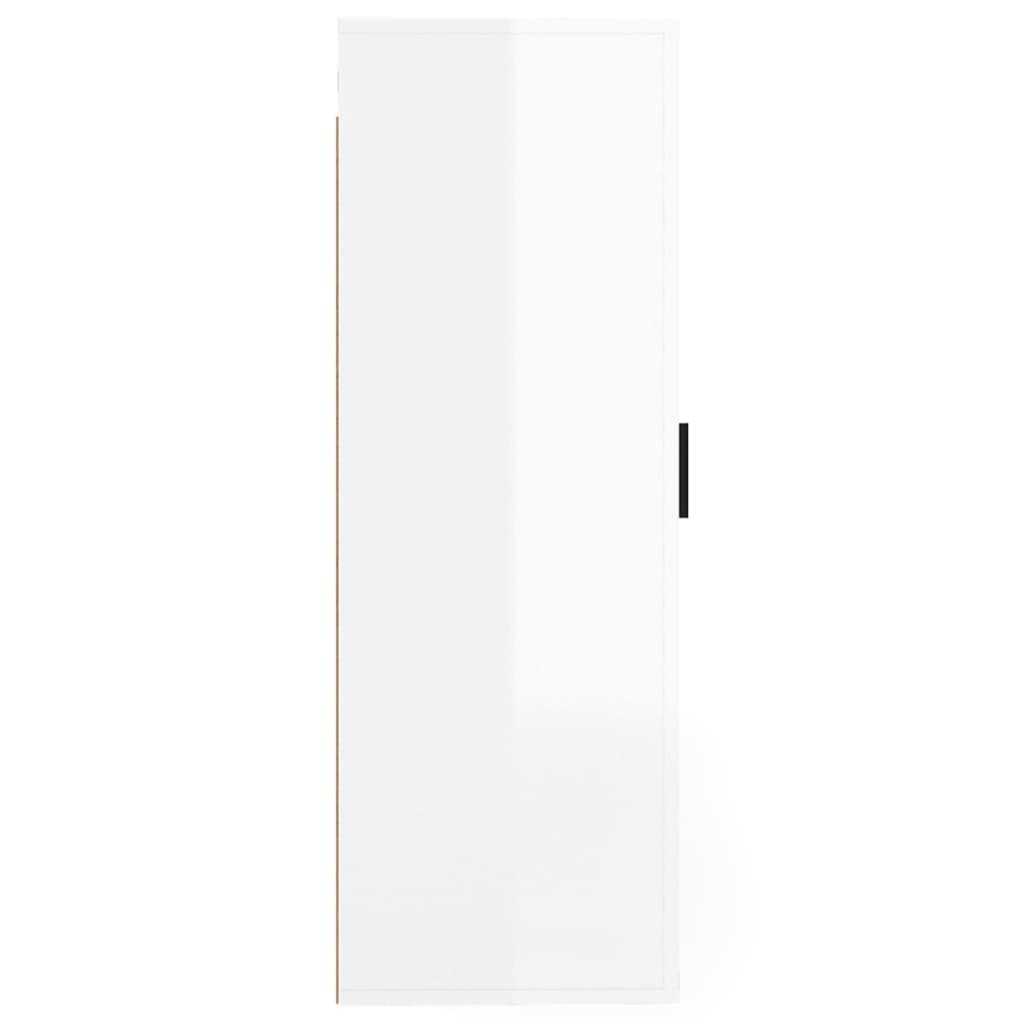 Nástěnná Tv Skříňka Bílá S Vysokým Leskem 40X34,5X100 Cm