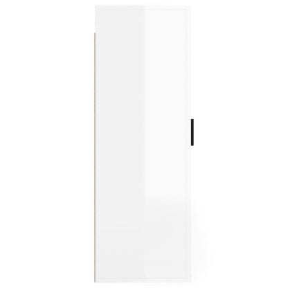 Nástěnná Tv Skříňka Bílá S Vysokým Leskem 40X34,5X100 Cm