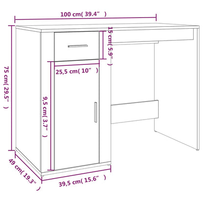 Psací Stůl 100 X 49 X 75 Cm Kompozitní Dřevo
