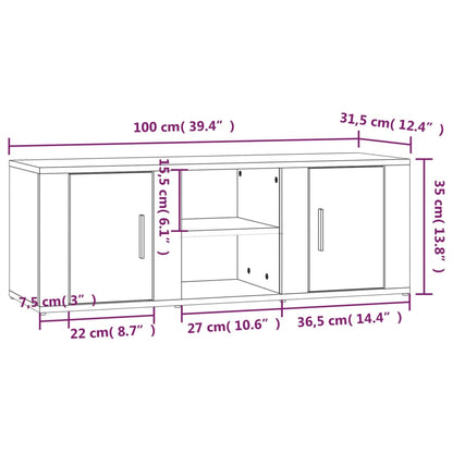 Tv Skříňka 100X31,5X35 Cm Kompozitní Dřevo