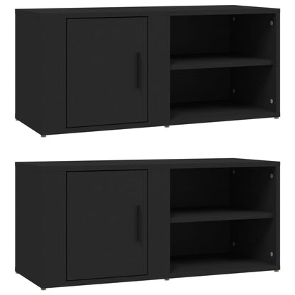 Tv Skříňky 2 Ks Černé 80 X 31,5 X 36 Cm Kompozitní Dřevo