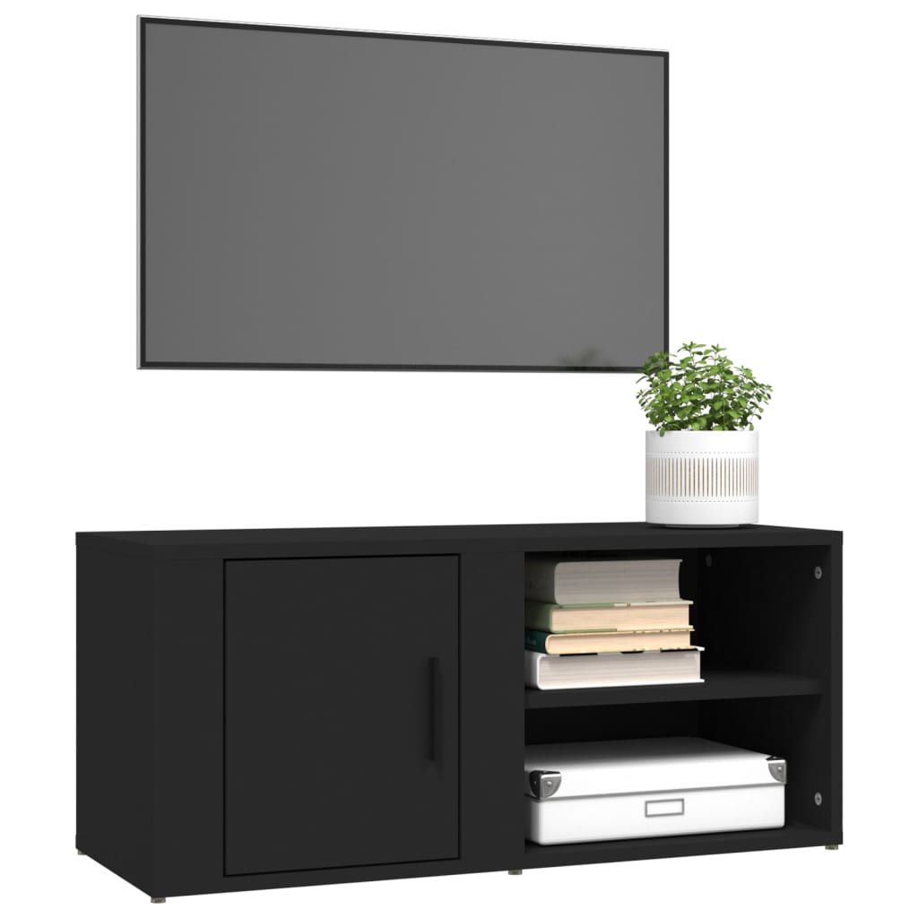 Tv Skříňky 2 Ks Černé 80 X 31,5 X 36 Cm Kompozitní Dřevo