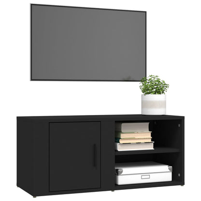 Tv Skříňky 2 Ks Černé 80 X 31,5 X 36 Cm Kompozitní Dřevo