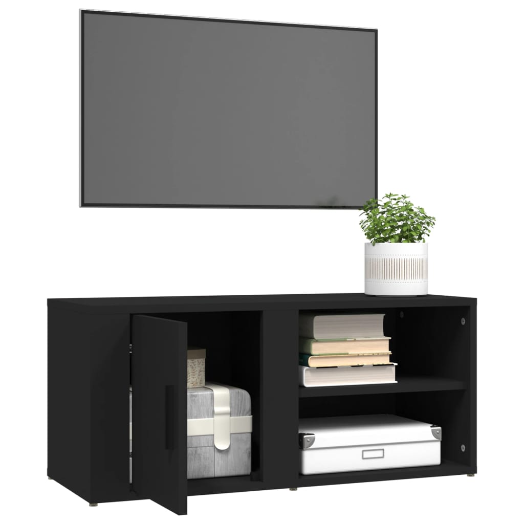 Tv Skříňky 2 Ks Černé 80 X 31,5 X 36 Cm Kompozitní Dřevo
