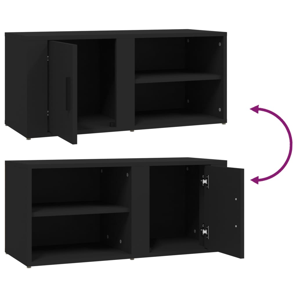 Tv Skříňky 2 Ks Černé 80 X 31,5 X 36 Cm Kompozitní Dřevo
