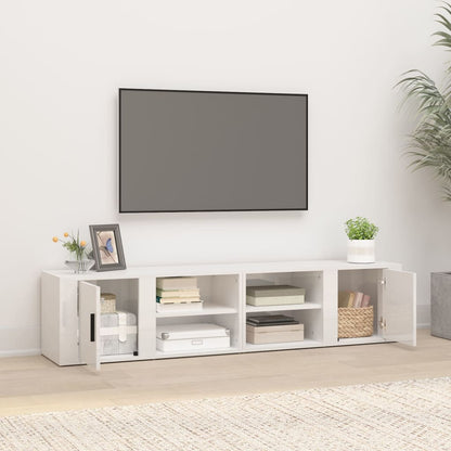 Tv Skříňky 2 Ks Bílé Vysoký Lesk 80X31,5X36 Cm Kompozitní Dřevo