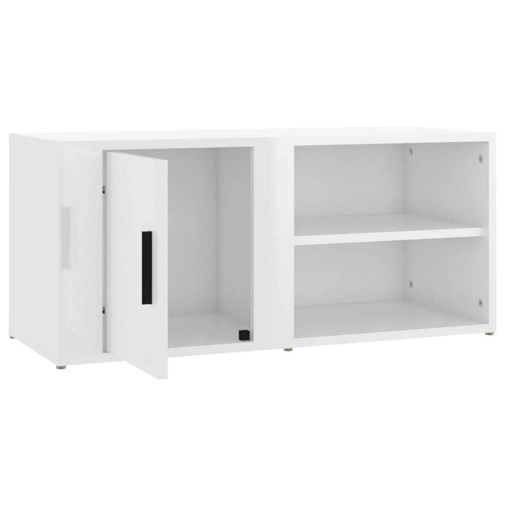 Tv Skříňky 2 Ks Bílé Vysoký Lesk 80X31,5X36 Cm Kompozitní Dřevo